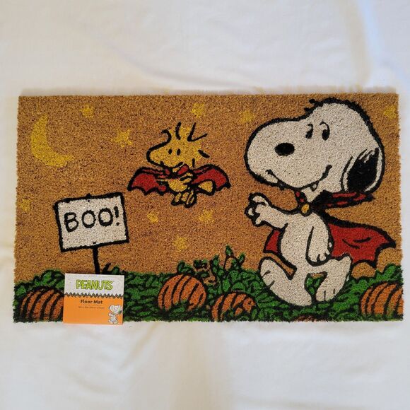 Peanuts Other - Peanuts Snoopy Woodstock Halloween Boo Coir Door Mat 18”x30” Doormat Vampire